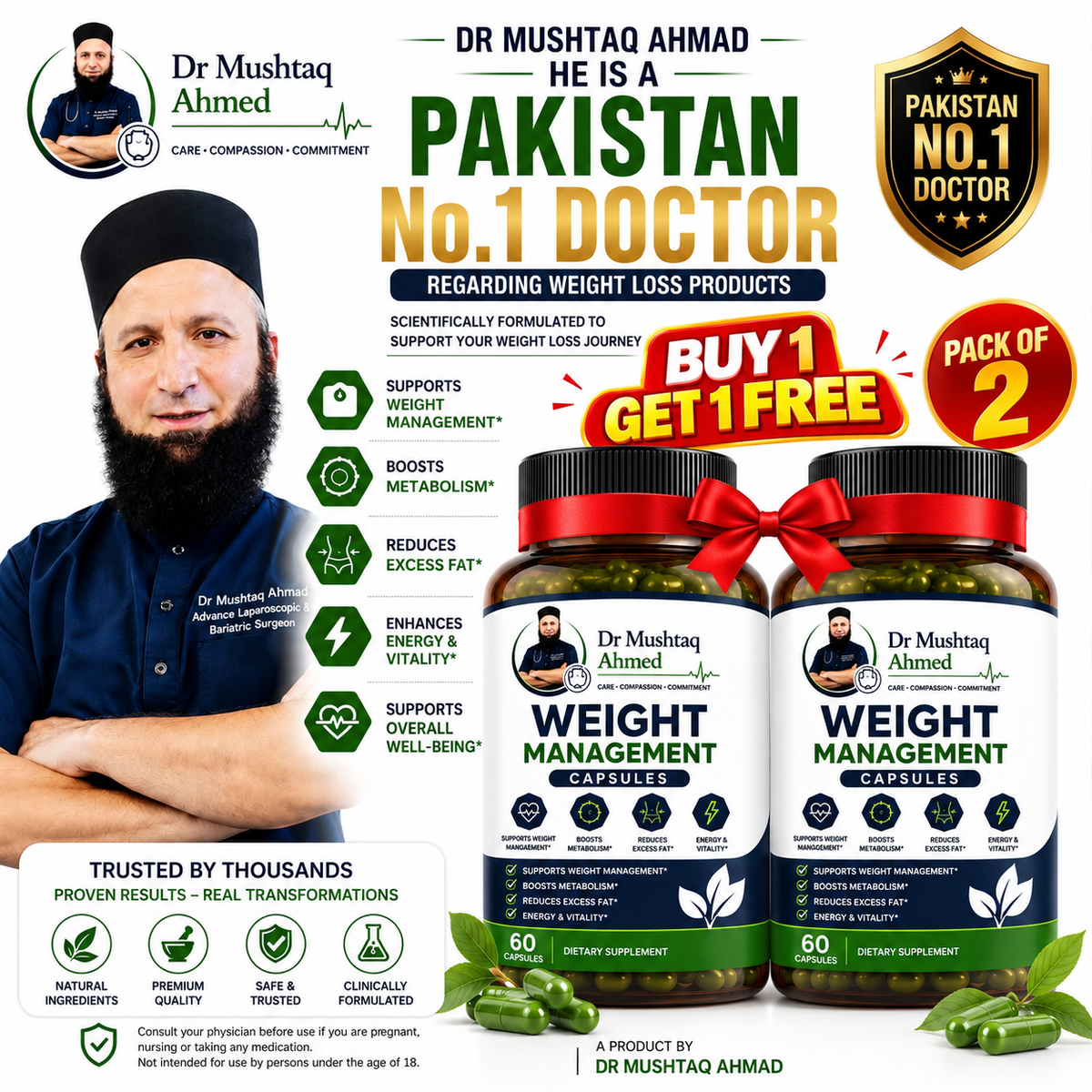 Weight Management Capsule(Buy 1 Get 1 Free)